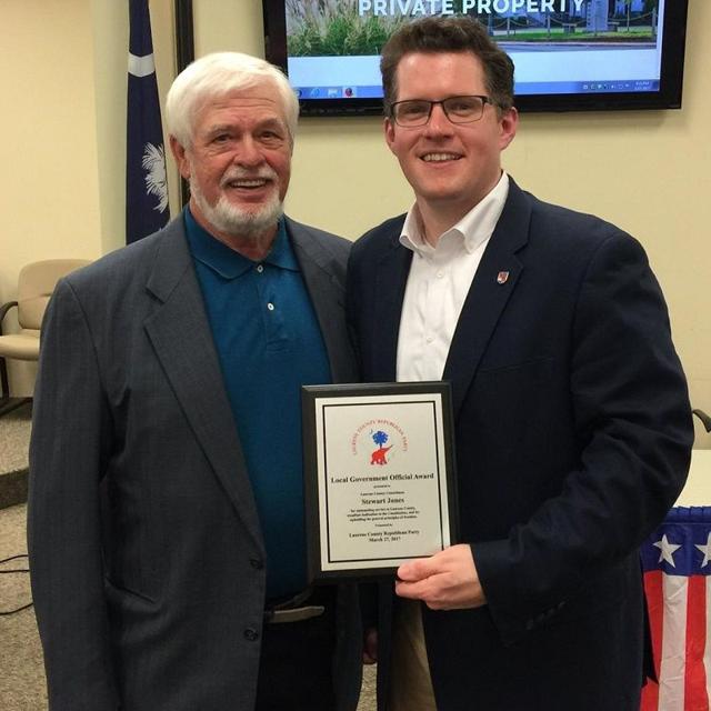 Laurens County Republican Party honors County Councilman Stewart Jones